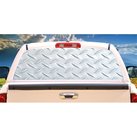 Entretenimiento Diamond Plate Rear Window Graphic Truck View Thru Vinyl Decal EN3272535